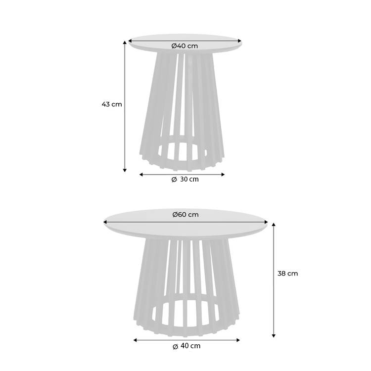 Set de 2 tables basses Clara