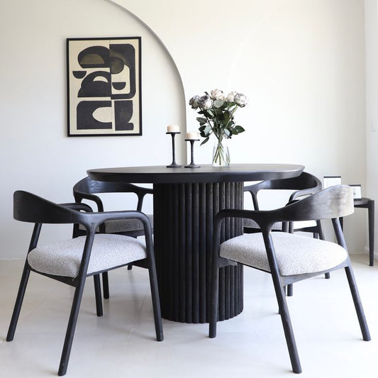 Table à Manger Ronde avec 4 Chaises LYRA