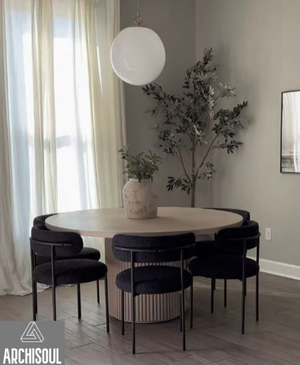 Table à Manger avec 6 Chaises Rondes